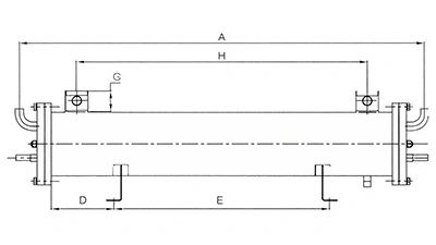 نظام رباعي الدوائر، مبخر من الفولاذ المقاوم للصدأ غلافي أنبوبي أفقي (10HP×4-25HP×4)